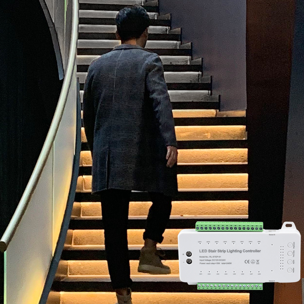 16CH Motion Sensor Stair Lights Indoor LED Light Controller 16CH Motion Sensor Stair Lights Indoor LED Light Controller
